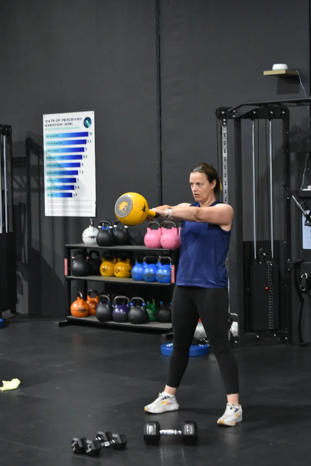 Member training with a kettlebell
